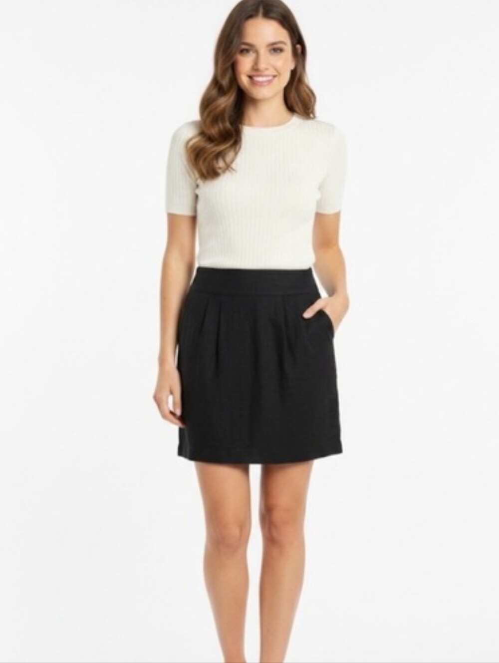 Forever 21 | Black Linen Blend Mini Skirt